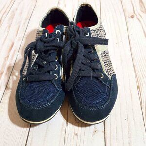 Tommy Hilfiger Shoes Women Size 7.5 TMPolar Blue w/Silver Trim Sneakers Logo